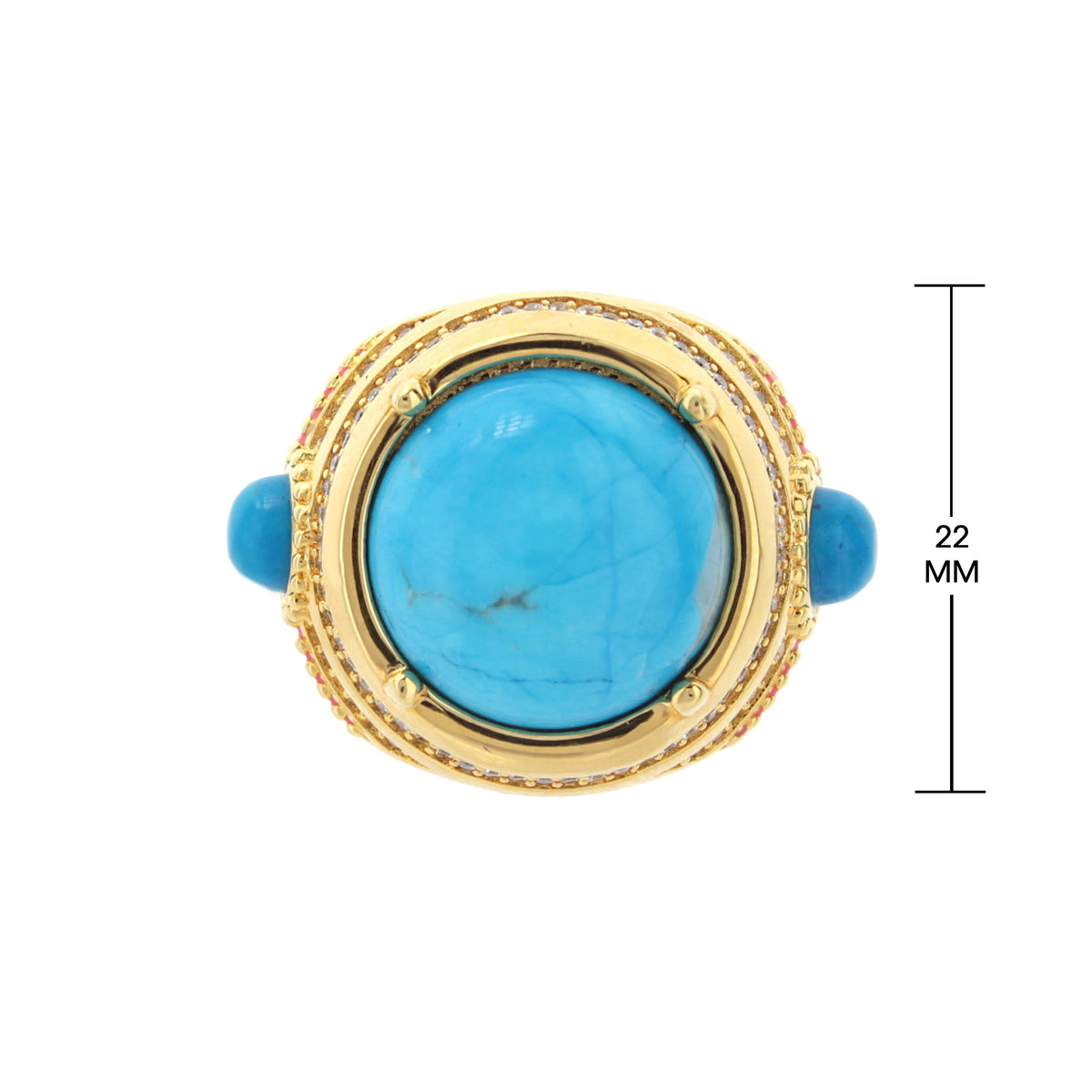 Pretty Little Things Ring Pavé Halo Cabochon turquoise cabochon gold halo by Lauren G Adams on Tampa Home & Garden Store