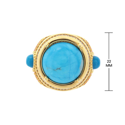 Pretty Little Things Ring Pavé Halo Cabochon turquoise cabochon gold halo by Lauren G Adams on Tampa Home & Garden Store