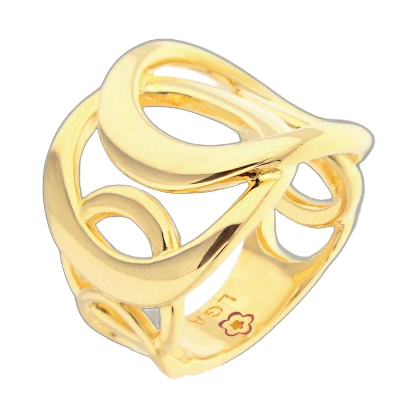 Vogue Fire Ring by Lauren G Adams, gold-tone band ring with sculpted interlaced loop design on Tampa Home & Garden Store
