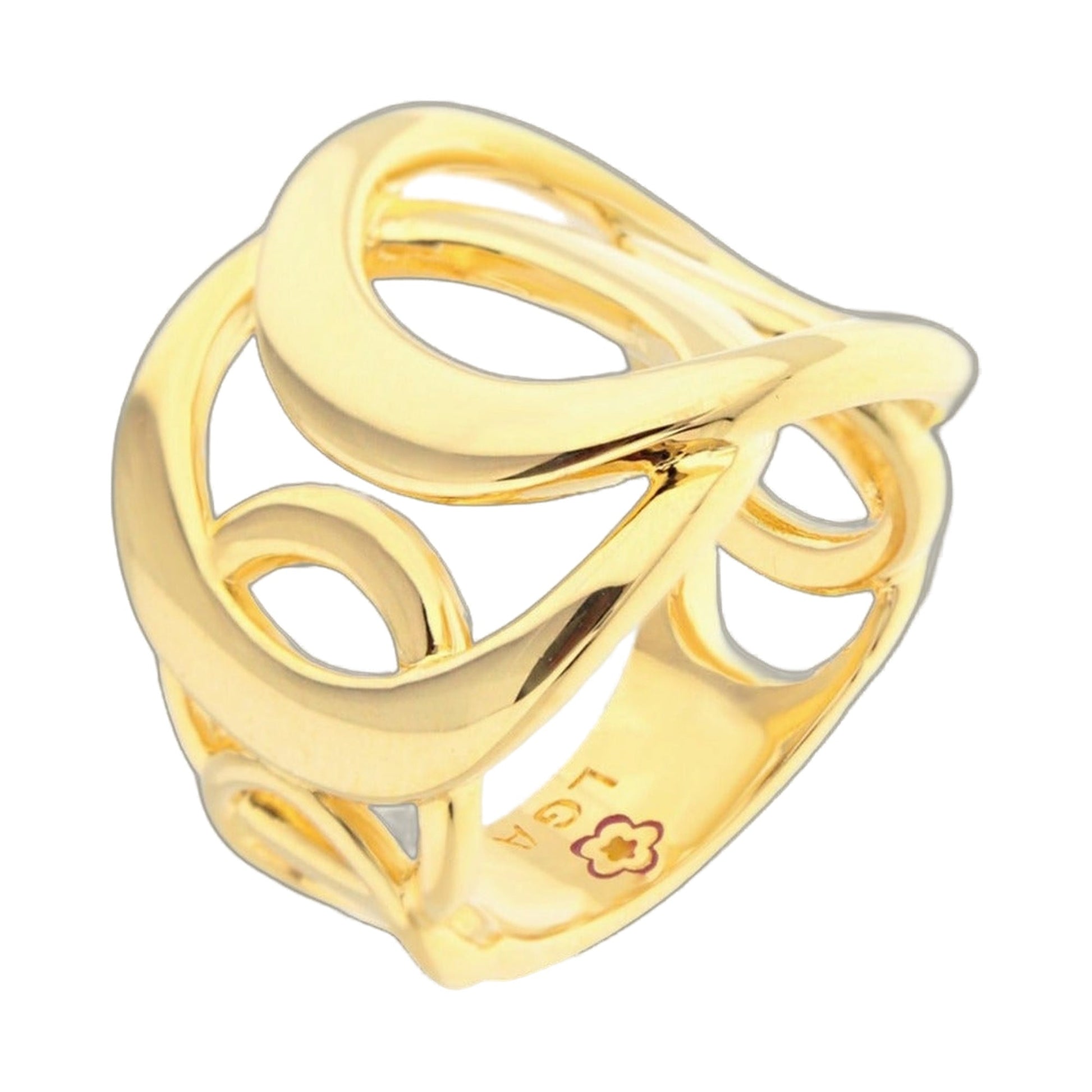 Vogue Fire Ring by Lauren G Adams, gold-tone band ring with sculpted interlaced loop design on Tampa Home & Garden Store