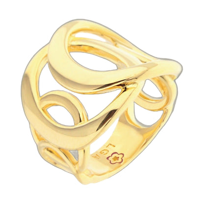 Vogue Fire Ring by Lauren G Adams, gold-tone band ring with sculpted interlaced loop design on Tampa Home & Garden Store