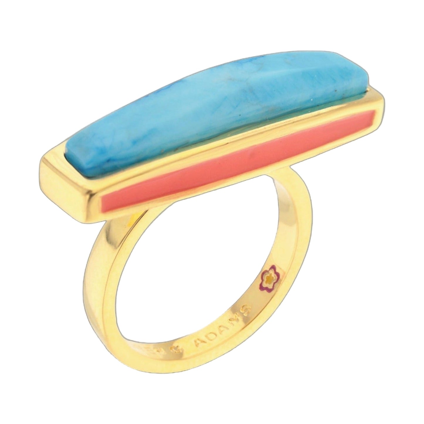 Retro Hippie Chic Ring by Lauren G Adams; blue turquoise cabochon on gold band on Tampa Home & Garden Store