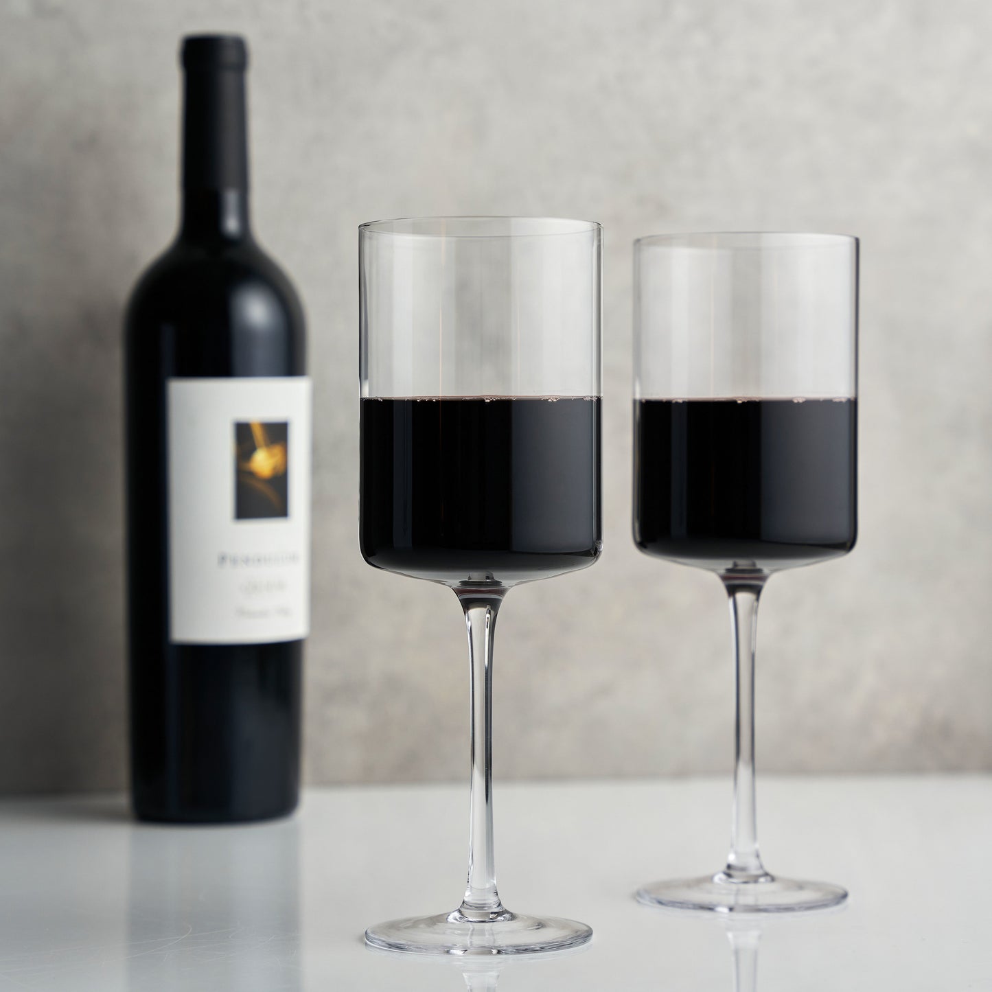 Laurel Crystal Square Red Wine Glass Set of 2