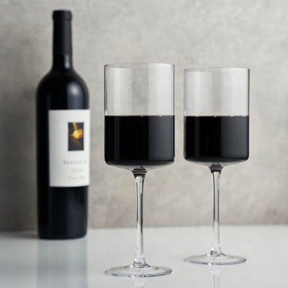 Laurel Crystal Square Red Wine Glass Set of 2