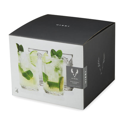 Art Deco Crystal Highball Glasses and Set of 4