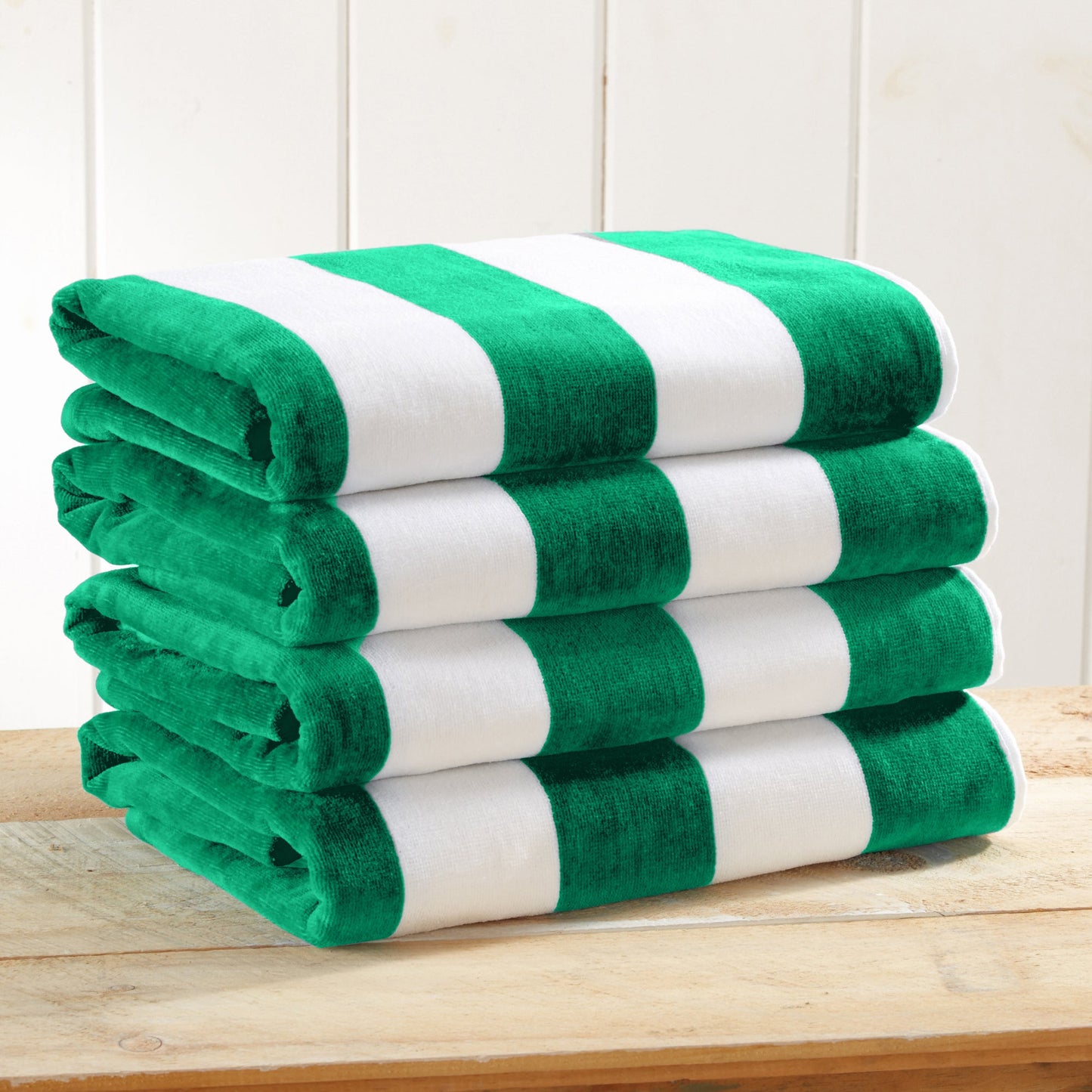 Cotton And Velour Cabana Stripe Beach Towel