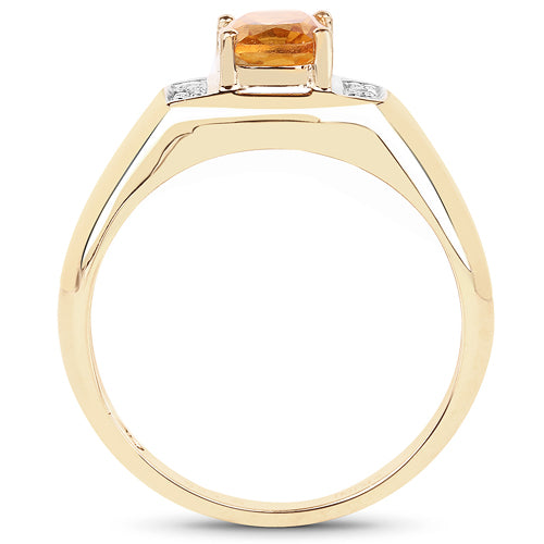 14K yellow gold plated sterling silver ring with citrine centerpiece and white topaz accents on Tampa Home & Garden Store
