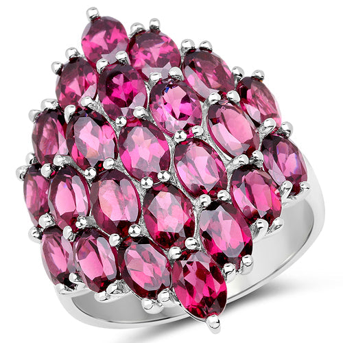 Rhodolite cluster ring, 11.50 carat genuine pink stones in .925 sterling silver by Bids.com on Tampa Home & Garden Store