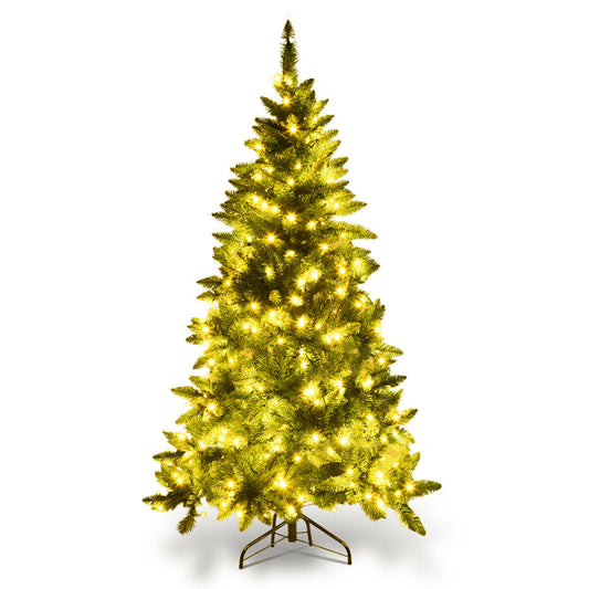 Pre-Lit Half National Christmas Tree with 8 flash modes DirectDeals warm white LEDs metal stand on Tampa Home & Garden Store
