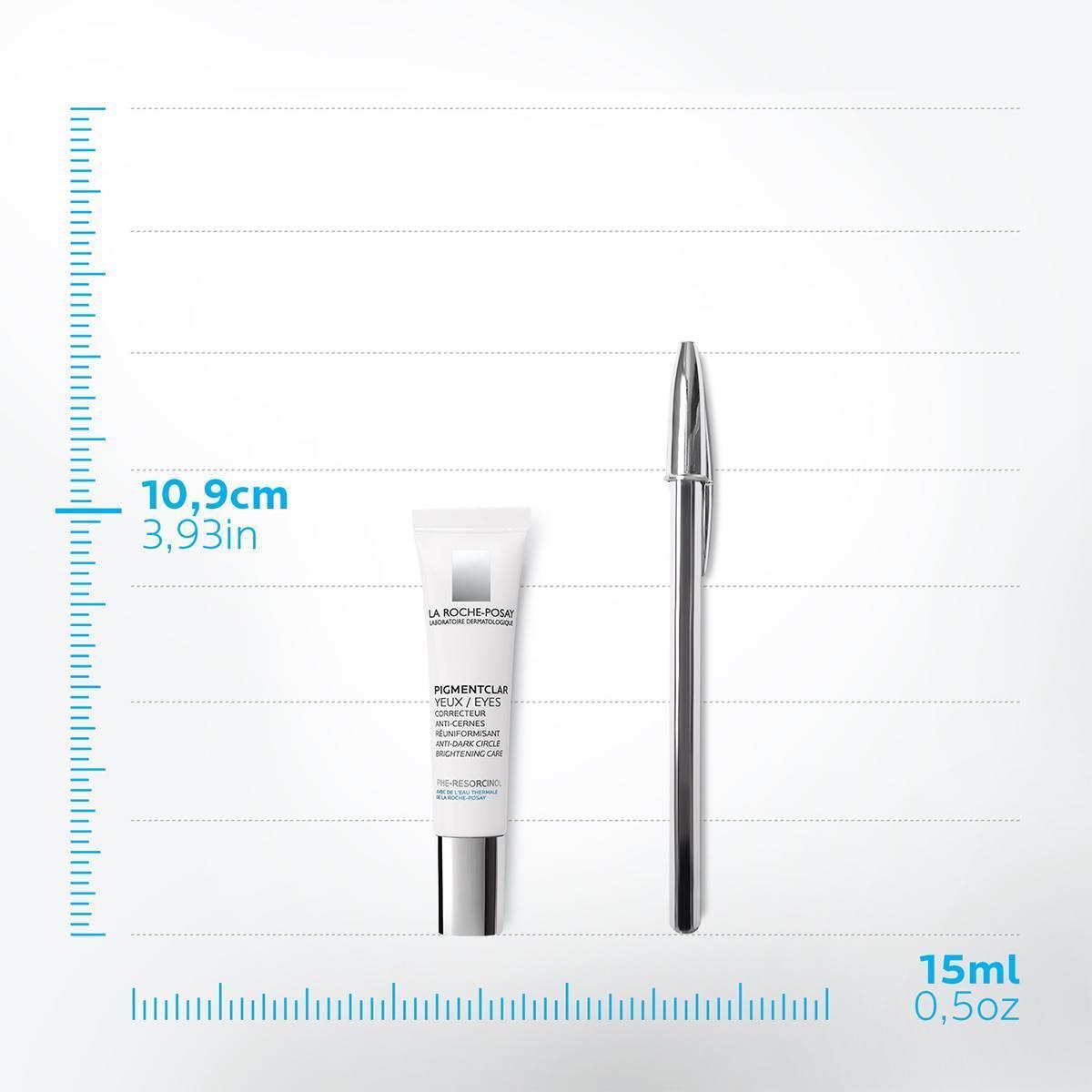 La Roche-Posay Pigmentclar Eye Area Cream 15 ml white tube with silver cap beside a silver pen on Tampa Home & Garden Store