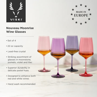 Nouveau Crystal Wine Glasses And Pastels