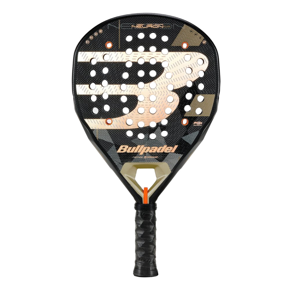 Padel racket Bullpadel Neuron 02 26 black with orange accents and Bullpadel branding on Tampa Home & Garden Store