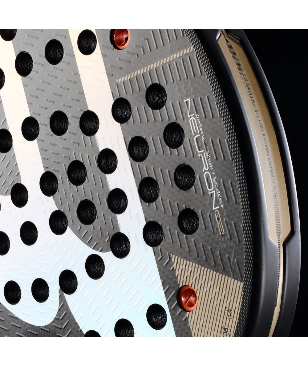 Padel racket Neuron 02 26 with gray perforated face and white stripe on Tampa Home & Garden Store