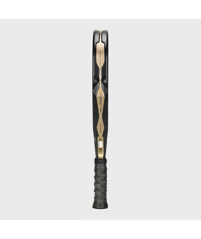 Padel racket Neuron 02 26 in black with gold center stripe and textured grip on Tampa Home & Garden Store