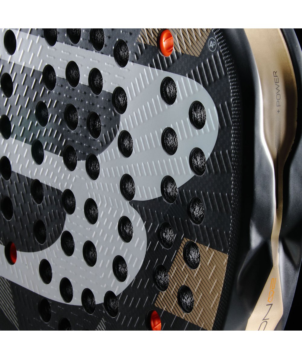 Bullpadel Padel Racket Neuron 02 26 close-up showing black and gray surface with orange accents on Tampa Home & Garden Store