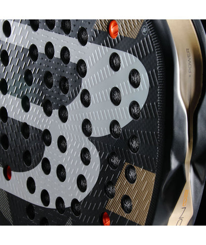 Bullpadel Padel Racket Neuron 02 26 close-up showing black and gray surface with orange accents on Tampa Home & Garden Store