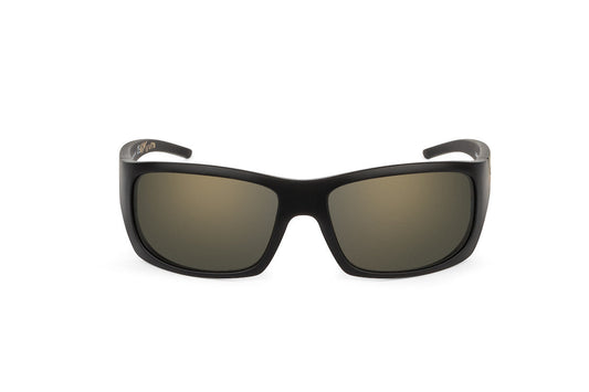 Outlaw Rainbow Trout sunglasses with black frame and olive lenses by Skeleton Optics on Tampa Home & Garden Store