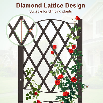 Jardinera elevada con enrejado para plantas trepadoras - Marrón