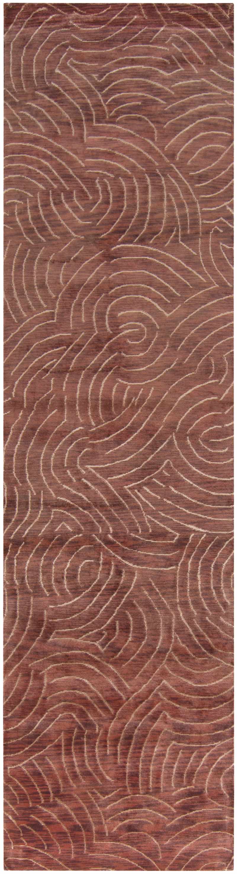 Rankin Area Carpet rug in warm brown with cream swirling lines by Boutique Rugs on Tampa Home & Garden Store