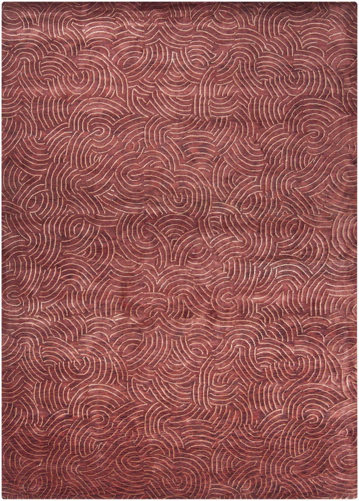 Rankin Area Carpet - Clearance rug in maroon with cream swirling line pattern Boutique Rugs on Tampa Home & Garden Store