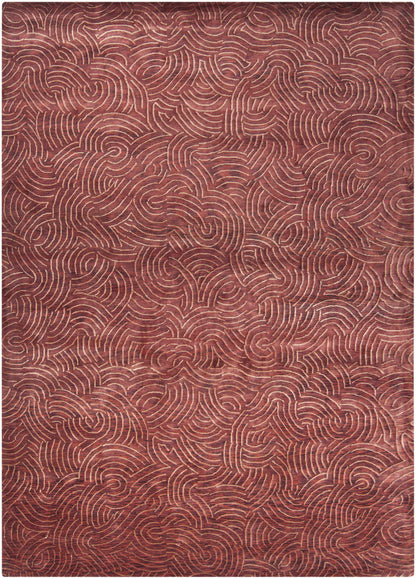 Rankin Area Carpet - Clearance rug in maroon with cream swirling line pattern Boutique Rugs on Tampa Home & Garden Store
