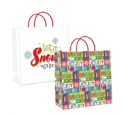 Lot de 2 grands sacs cadeaux en kraft -