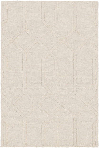 Raritan Carpet rug in warm cream with a subtle geometric pattern Boutique Rugs clearance on Tampa Home & Garden Store