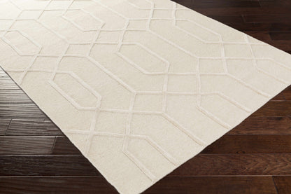 Raritan Carpet beige rug by Boutique Rugs with a geometric grid pattern on Tampa Home & Garden Store