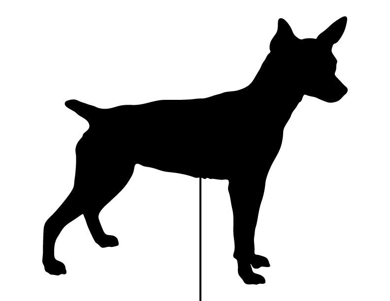 Rat Terrier garden stake silhouette black metal by Rustica Ornamentals garden sculpture on Tampa Home & Garden Store