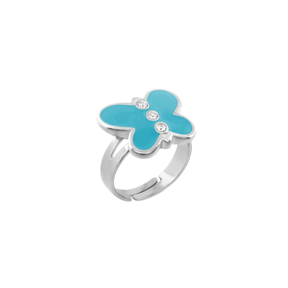 Petite Butterfly Ring turquoise enamel butterfly on a silver-tone band by Lauren G Adams on Tampa Home & Garden Store