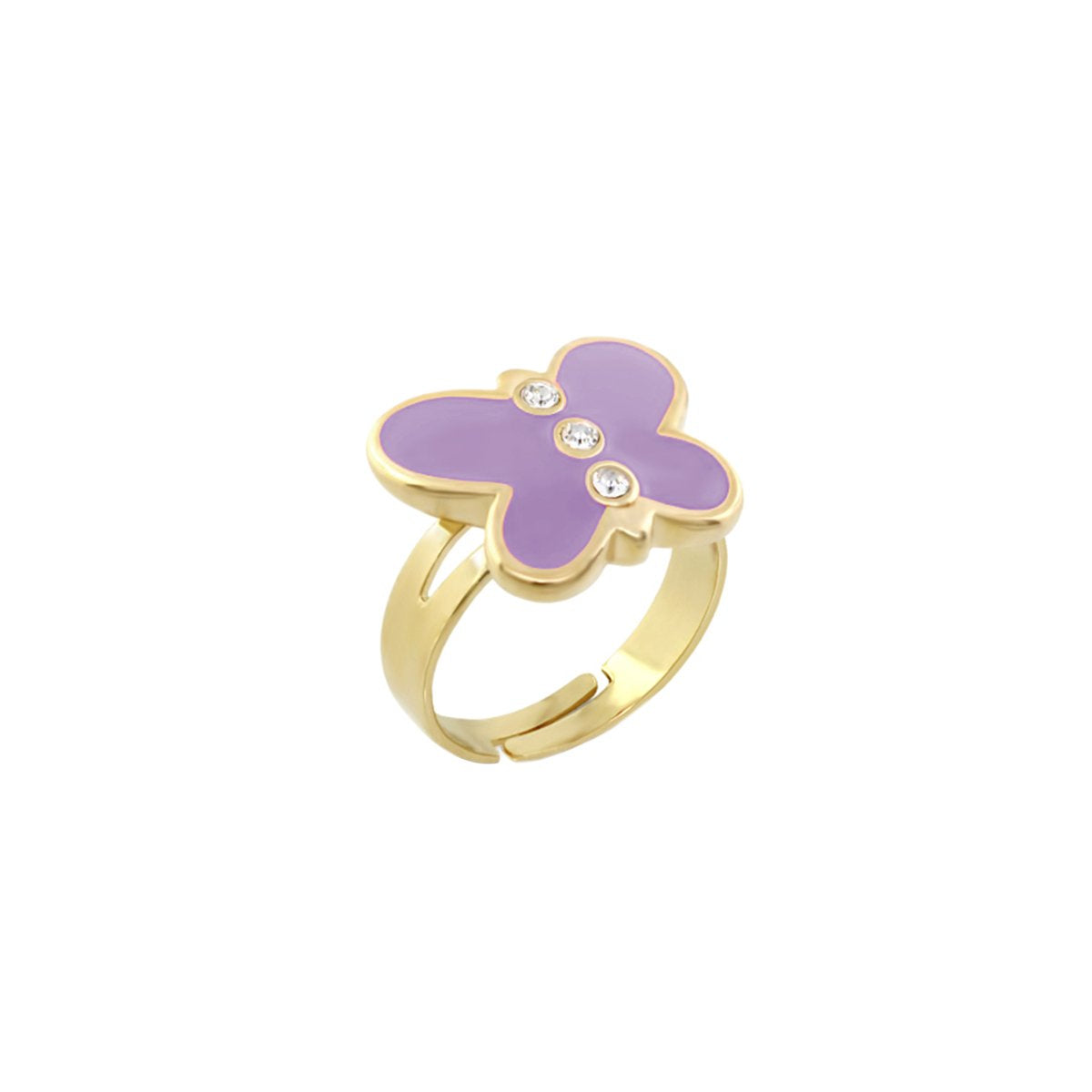 Petite Butterfly Ring by Lauren G Adams, girls' ring with lavender butterfly and crystals on Tampa Home & Garden Store