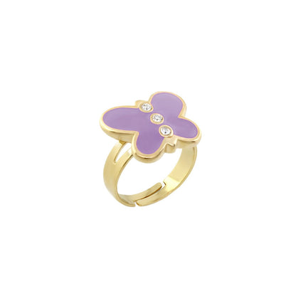 Petite Butterfly Ring by Lauren G Adams, girls' ring with lavender butterfly and crystals on Tampa Home & Garden Store