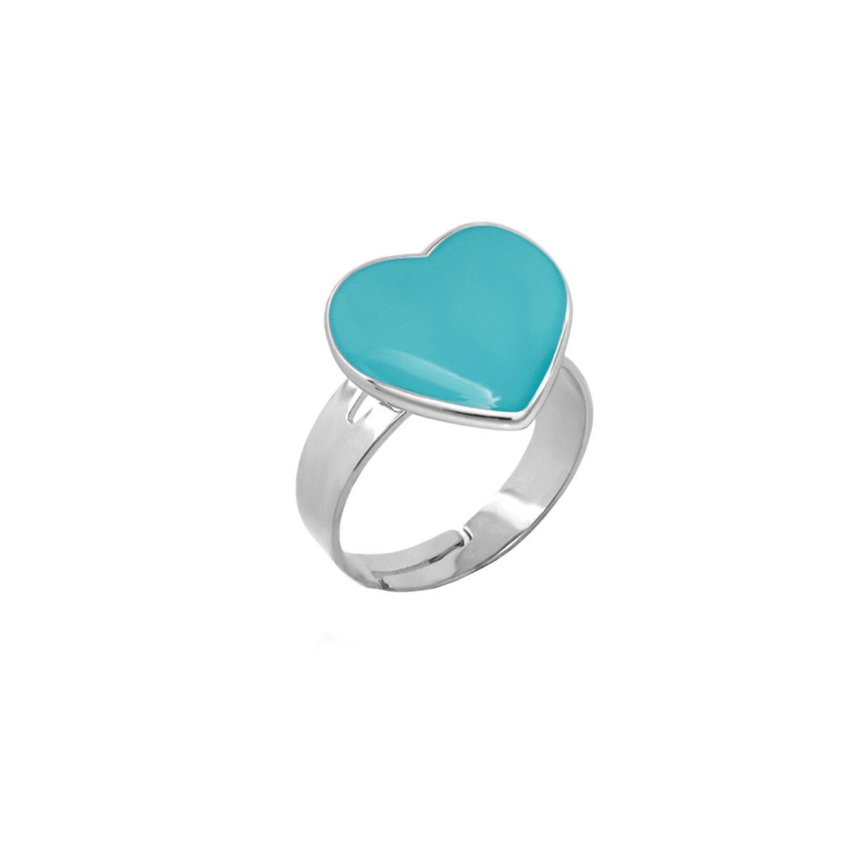 Heart Stackable Children's Ring turquoise heart on silver band by Lauren G Adams on Tampa Home & Garden Store