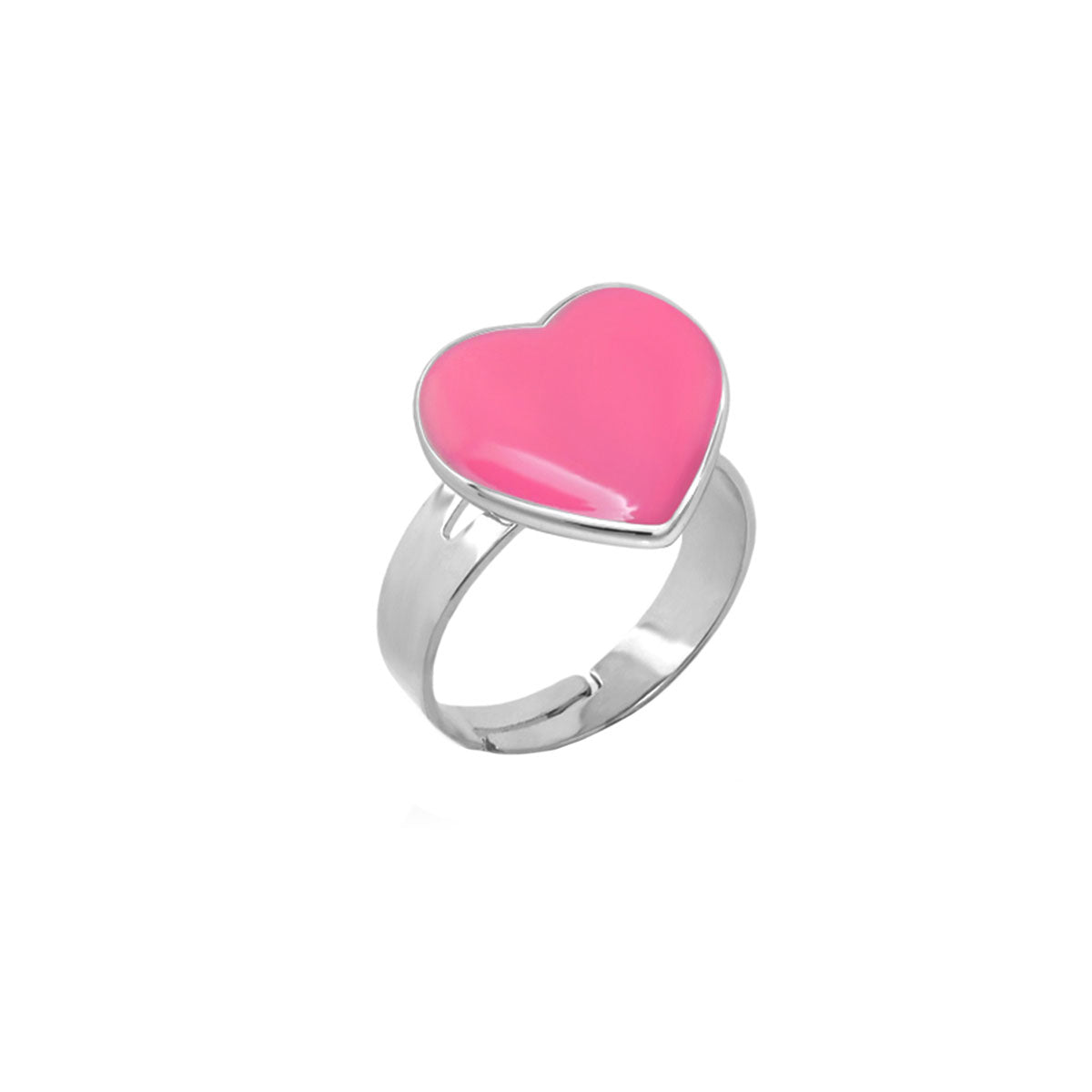 Heart Stackable Children Ring pink heart on silver band Lauren G Adams Girl's collection on Tampa Home & Garden Store