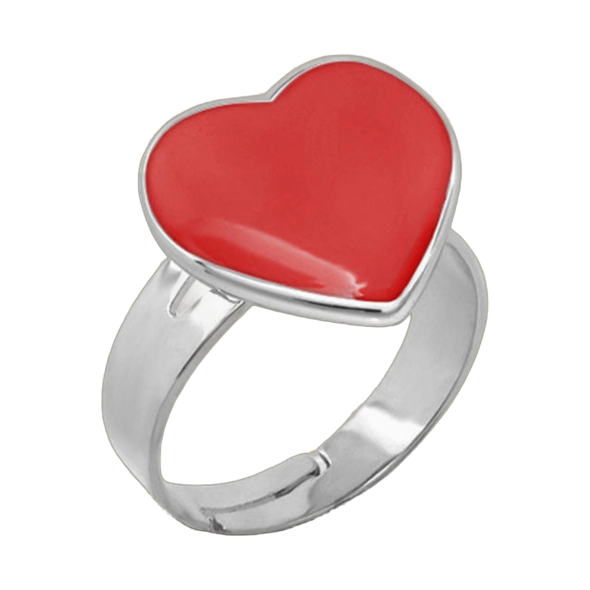 Heart Stackable Children Ring red heart cabochon on silver band by Lauren G Adams on Tampa Home & Garden Store