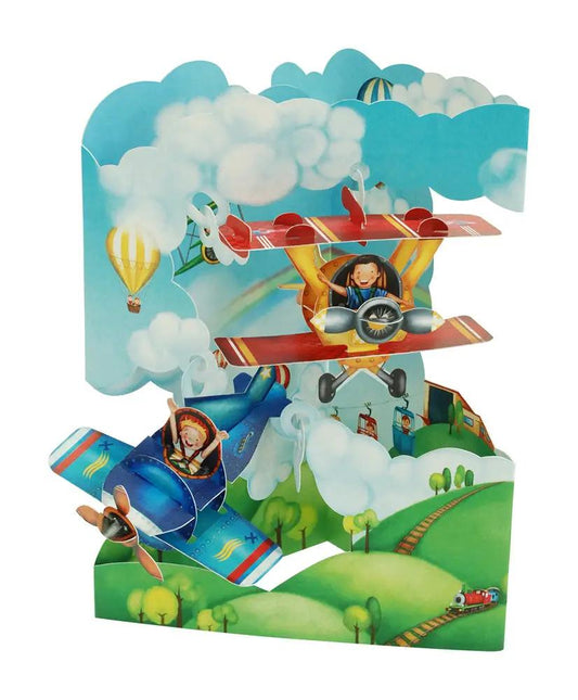 Planes Swing Card 3D pop-up greeting card with moving parts, two planes by Country Christmas Loft on Tampa Home & Garden Store