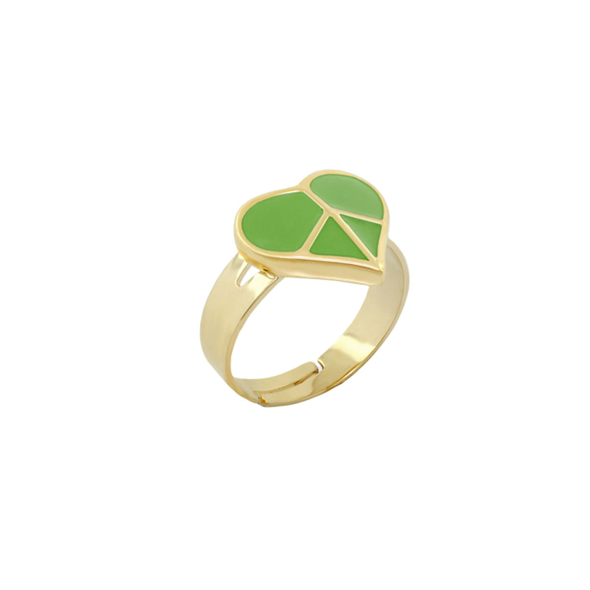 Peace Sign Girls Stackable Ring gold tone with green enamel peace sign by Lauren G Adams on Tampa Home & Garden Store