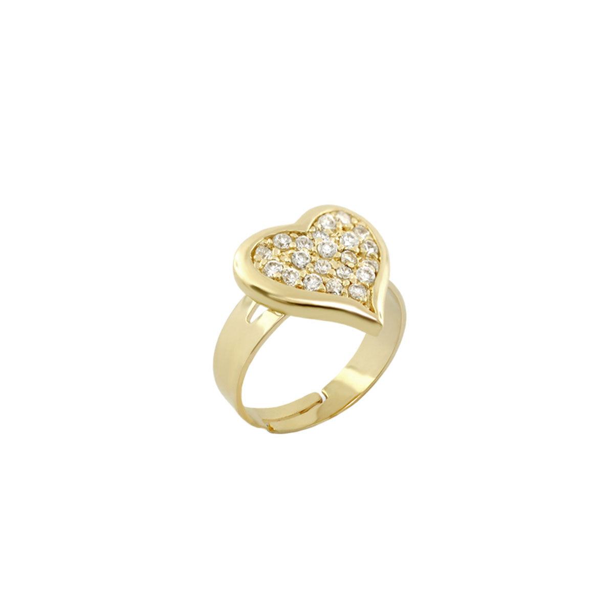 Kids ring with heart by Lauren G Adams in gold-tone with pave diamonds on Tampa Home & Garden Store