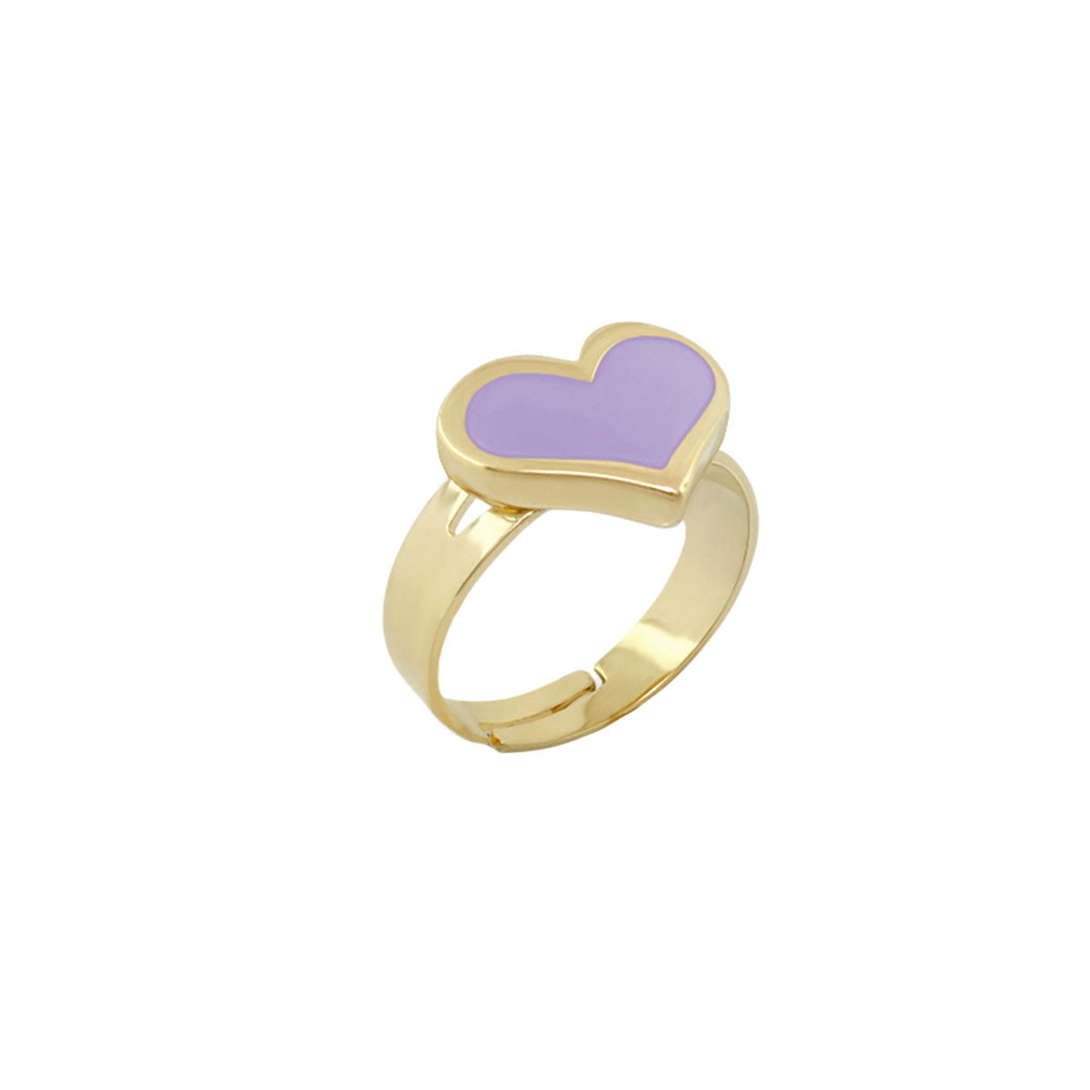 Heart Girls Stackable Ring in gold-tone with purple enamel heart by Lauren G Adams on Tampa Home & Garden Store