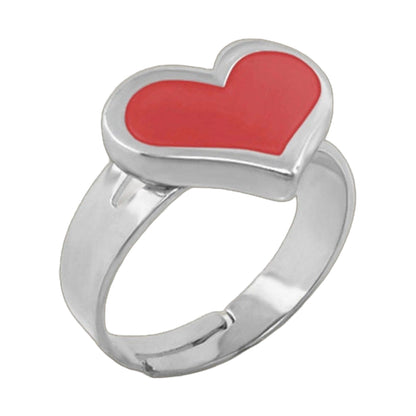 Heart Girls Stackable Ring red enamel heart on silver band by Lauren G Adams on Tampa Home & Garden Store