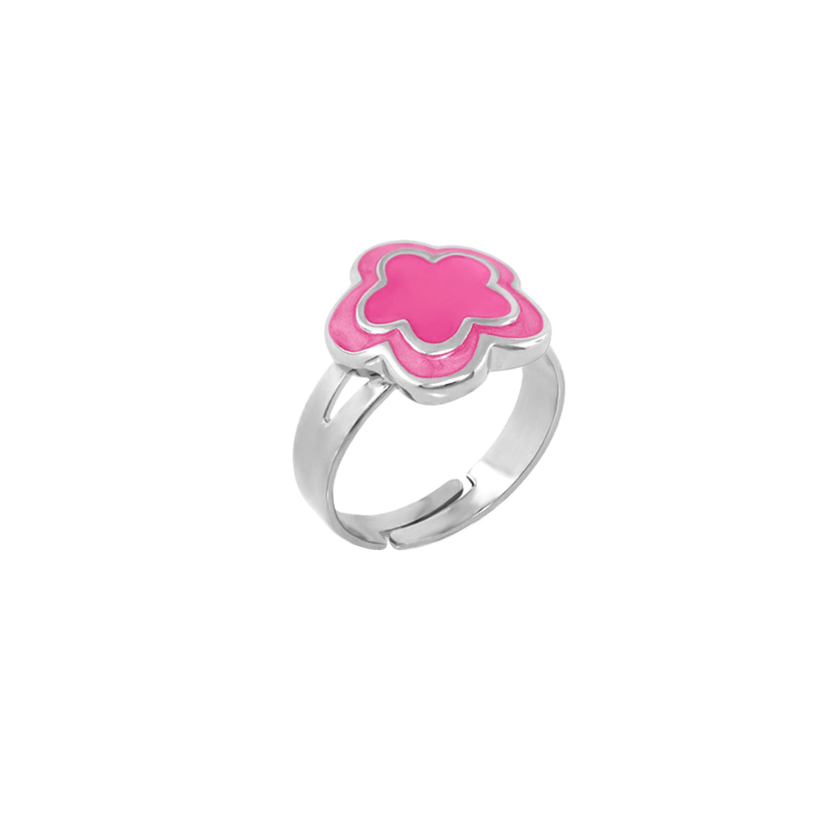 Enamel Flower Ring, Lauren G Adams Girl's Collection, pink enamel flower on silver band on Tampa Home & Garden Store