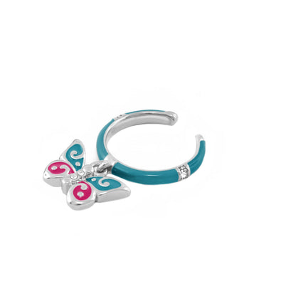 Butterfly Girl's Stackable Ring and butterfly charm with turquoise enamel by Lauren G Adams on Tampa Home & Garden Store