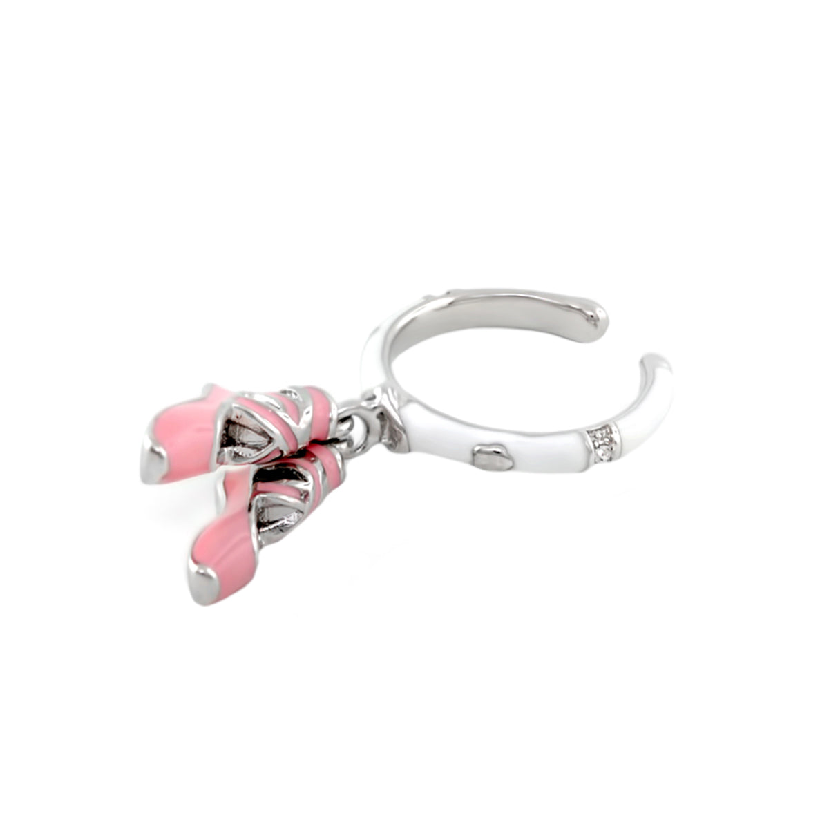 Beautiful Ballet Ring for girls in silver with pink ballet slipper charm by Lauren G Adams on Tampa Home & Garden Store