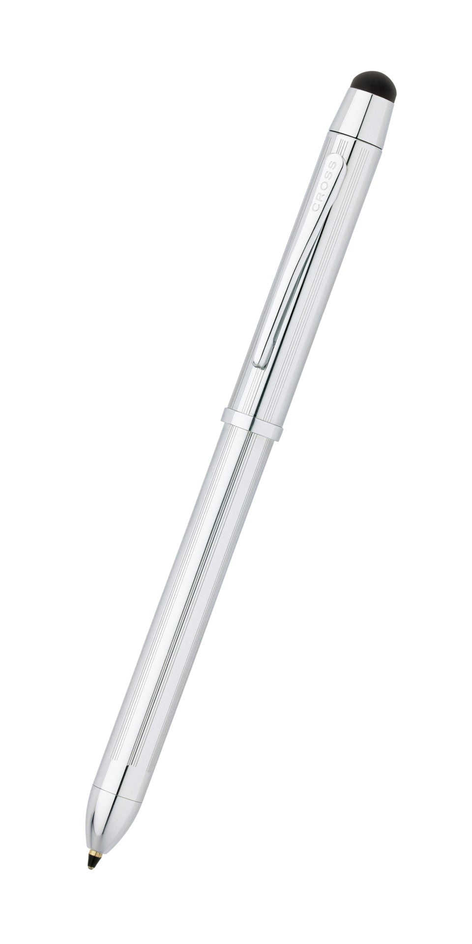 Tech3+ Lustrous Chrome Multifunction Pen by A.T. Cross with polished chrome body and CROSS clip on Tampa Home & Garden Store