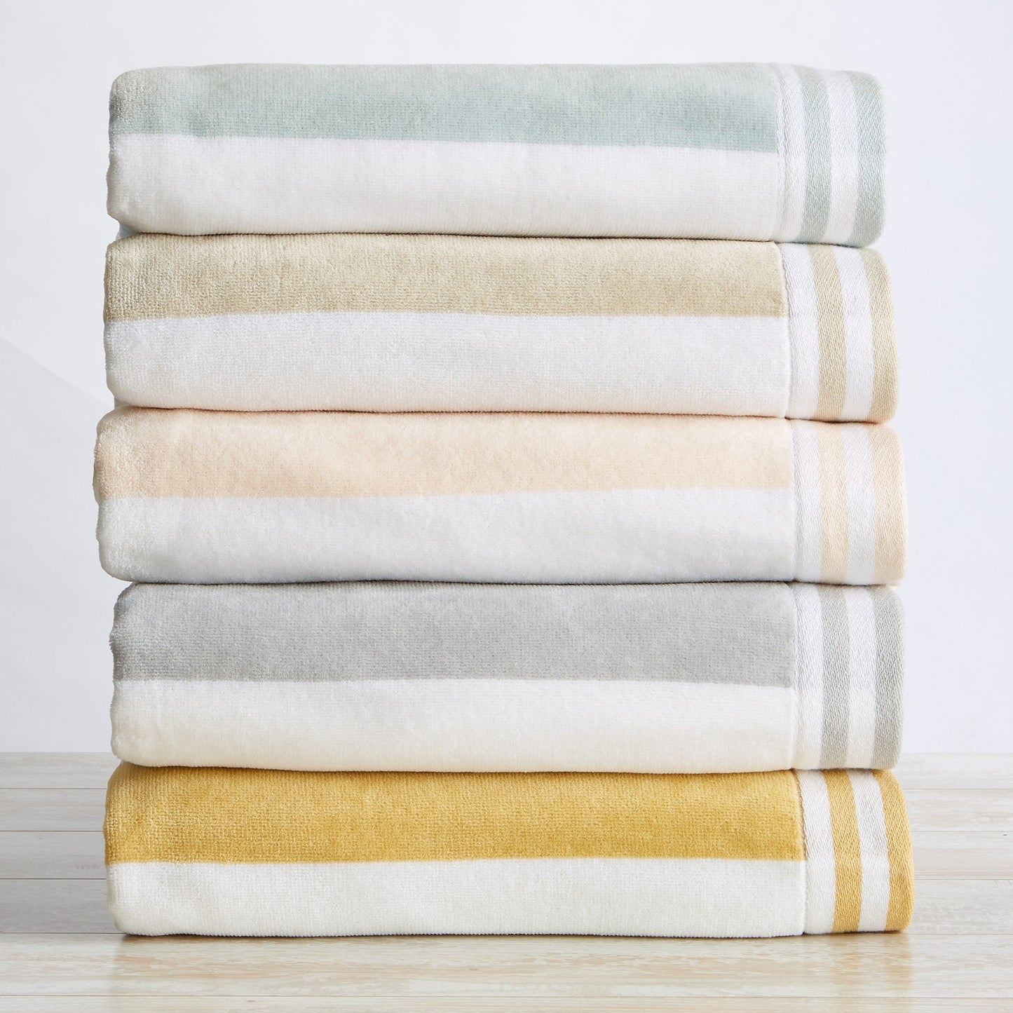Striped Cabana Beach Towel and Soft Pastel Colors