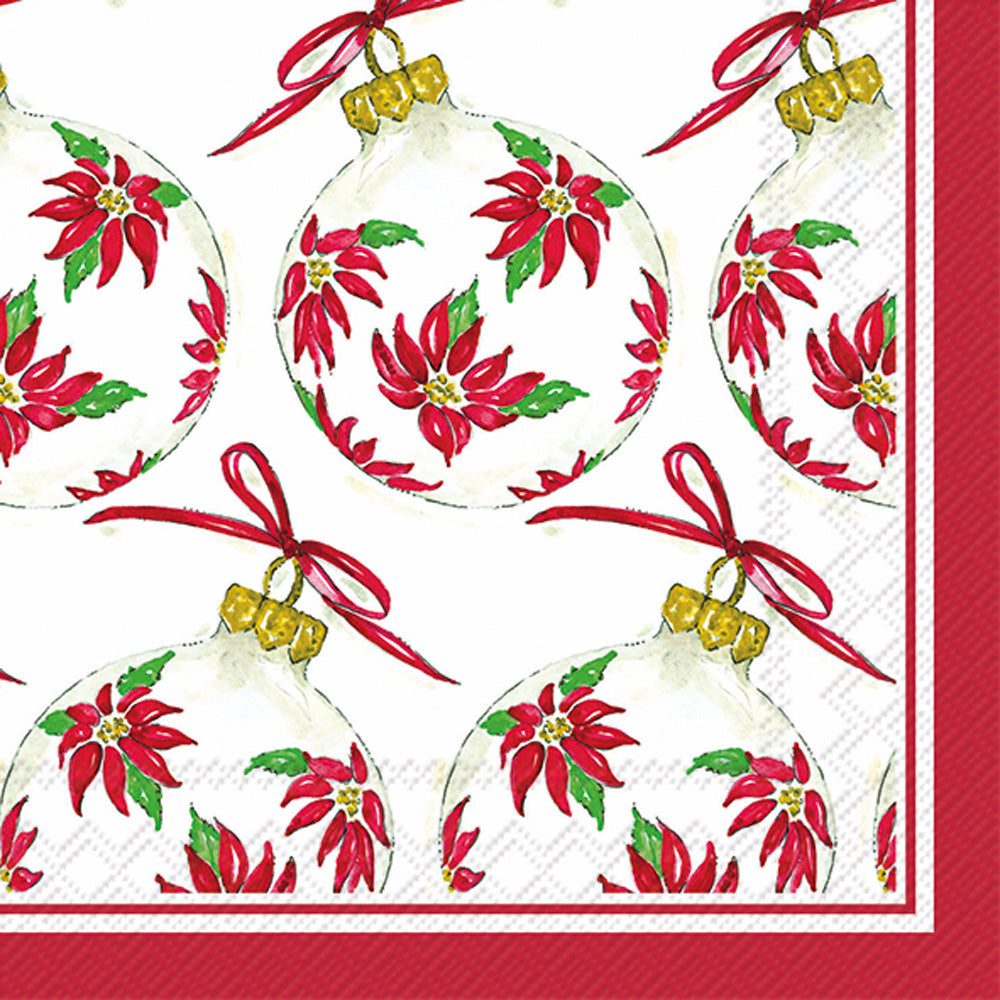 Ornements de poinsettia - Serviette de cocktail