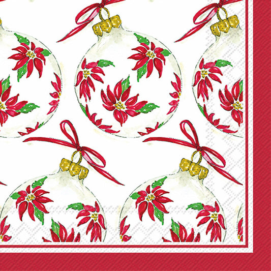 Ornements de poinsettia - Serviette de cocktail