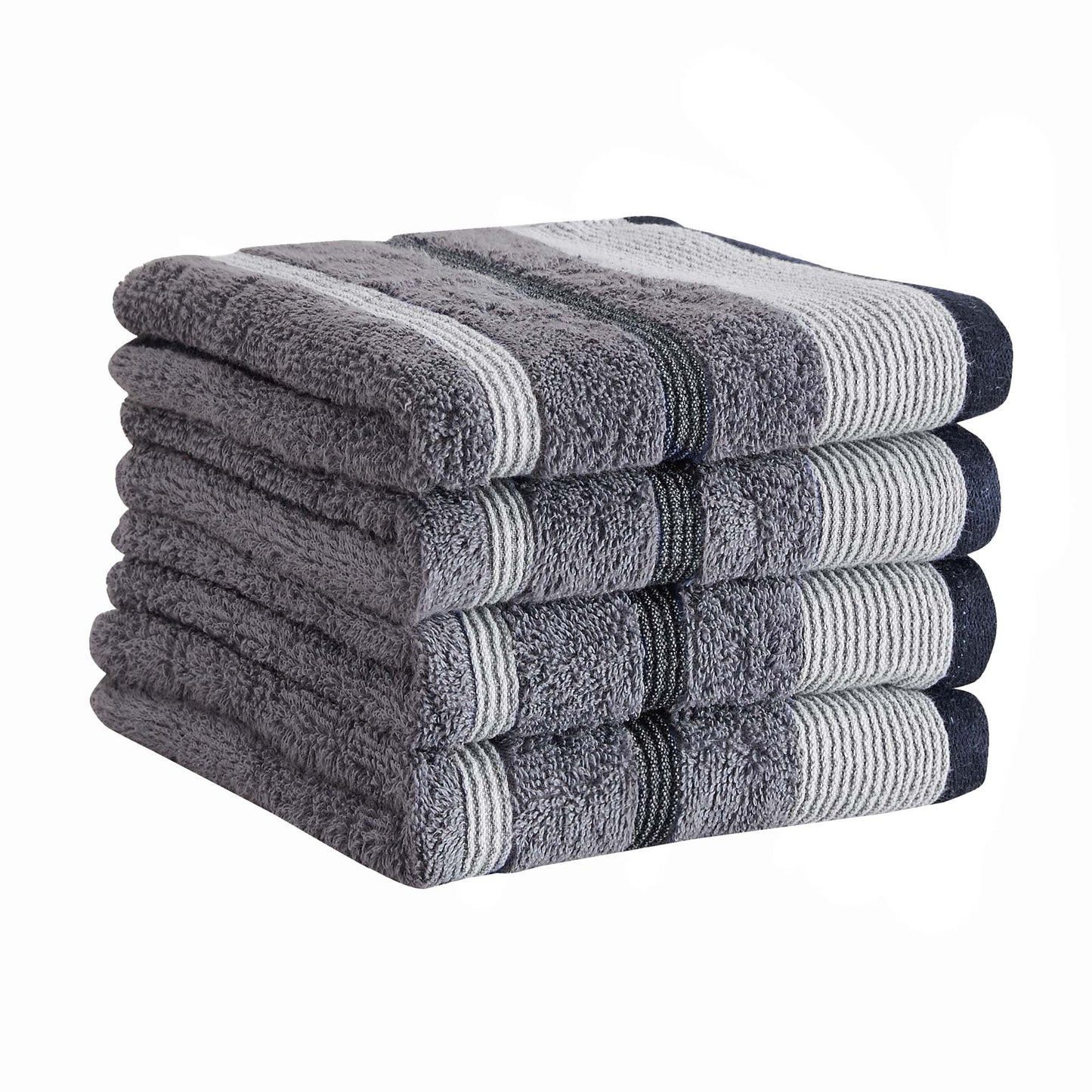 Soft Cotton Bath Towel Set and Stripe Detail