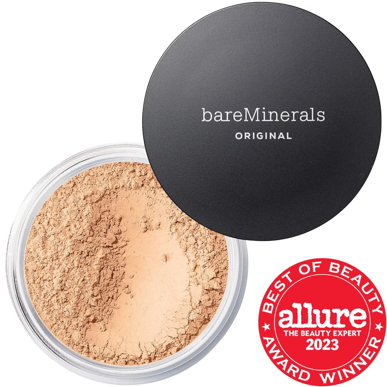 bareMinerals Original loose mineral foundation powder with black lid natural luminous finish on Tampa Home & Garden Store