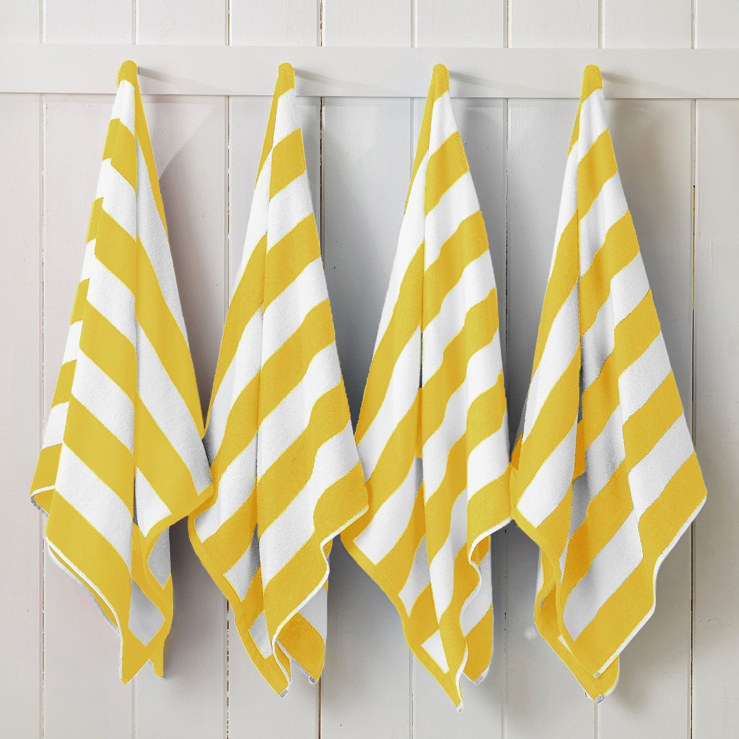 Cotton And Velour Cabana Stripe Beach Towel